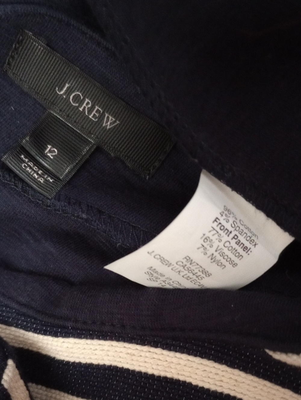 J. Crew Navy and White Striped Center Panel Short Sleeve Dress - Picture 3 of 3
